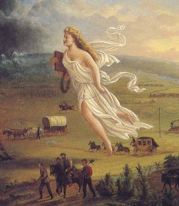 Detail from "Spirit of the Frontier," by John Gast, 1872