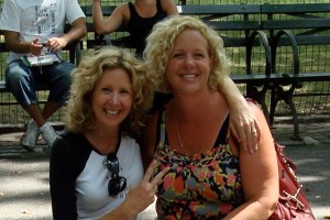 My sister and I rockin' Dad's curly gene.
