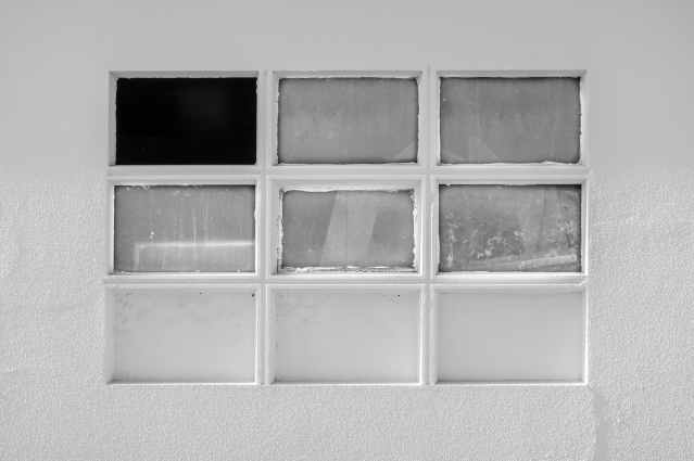 white framed glass window
